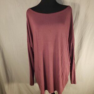 Women's PIKO Envi Free Fashion Maroon Long Sleeve Tunic/Dress, Size L